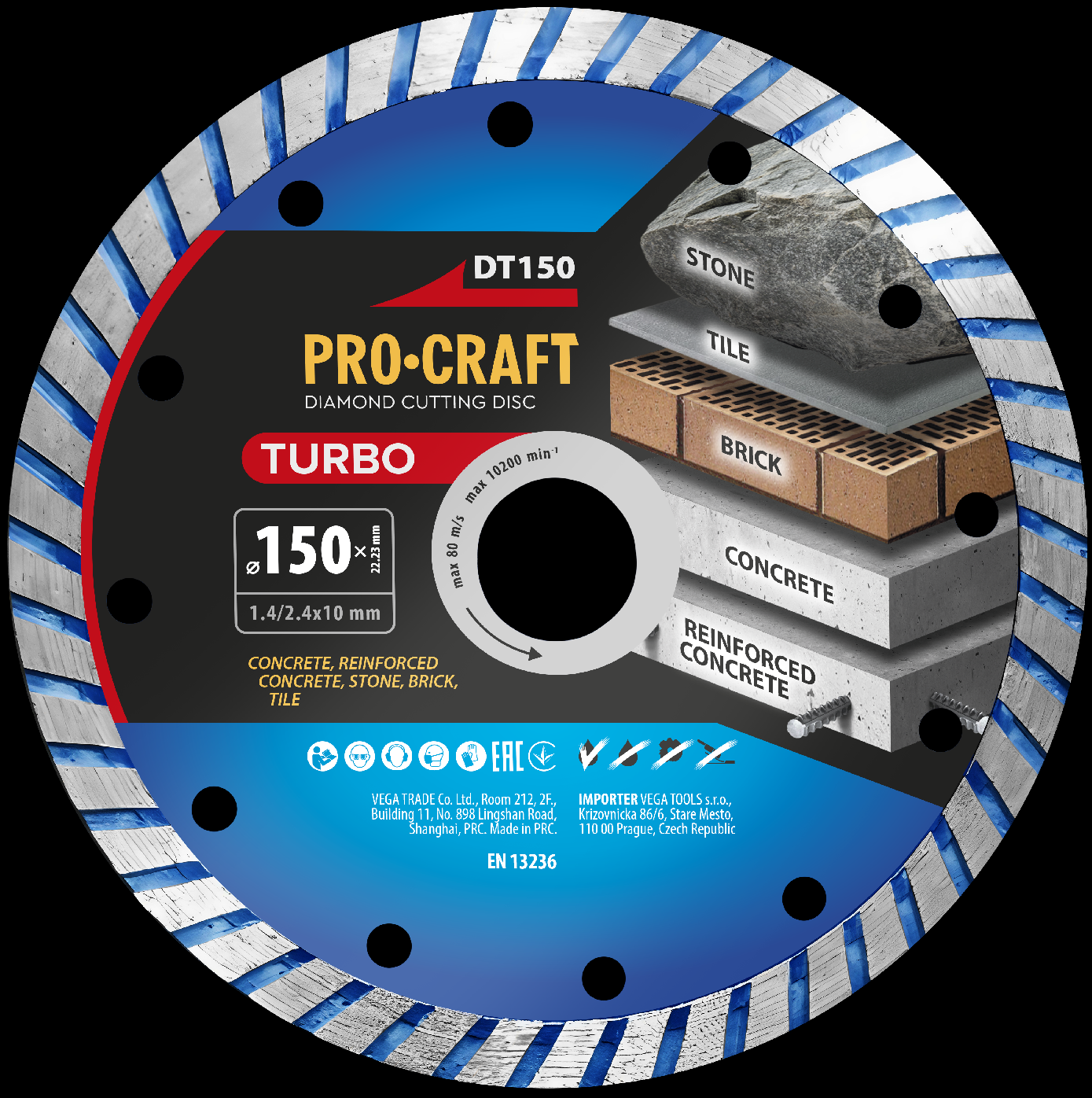 Procraft DT150 Turbo - diamantový řezný kotouč