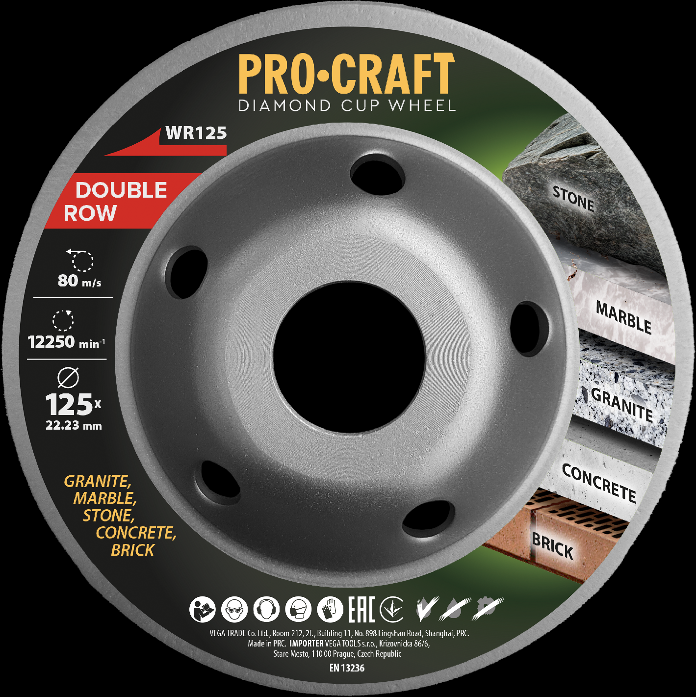 Procraft WR125 Double Row - diamantový brusný kotouč, hrncový