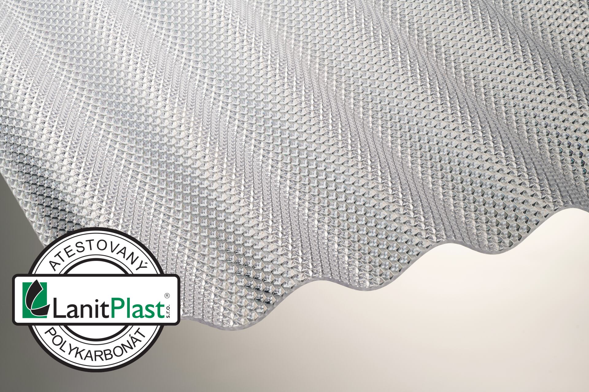 LANIT PLAST, s.r.o. polykarbonátová deska MARLON CSE DIAMOND 2,6 mm 1,045x2 m čirá LG3397