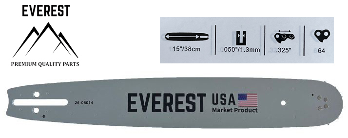 UNIVERZÁLNÍ VODÍCÍ LIŠTA 15".325 1,3mm 64ogn. EVEREST