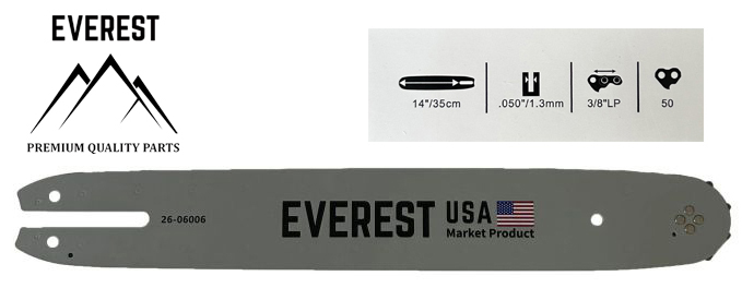 UNIVERZÁLNÍ VODÍCÍ LIŠTA 14" 3/8LP 1,3mm 50ogn. EVEREST