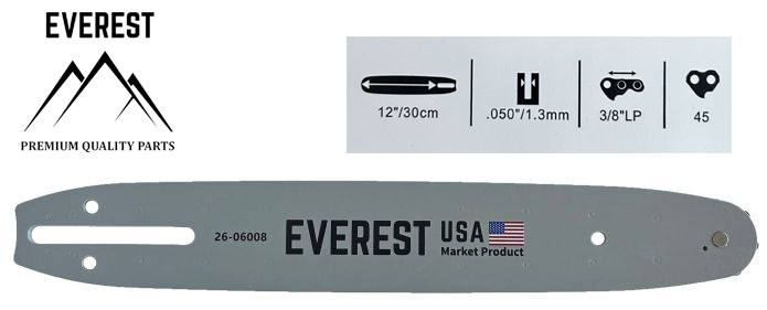 UNIVERZÁLNÍ VODÍCÍ LIŠTA 12" 3/8LP 1,3mm 45ogn. EVEREST