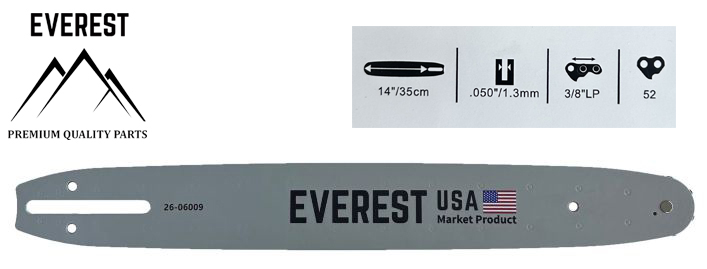 UNIVERZÁLNÍ VODÍCÍ LIŠTA 14" 3/8LP 1,3mm 52ogn. EVEREST
