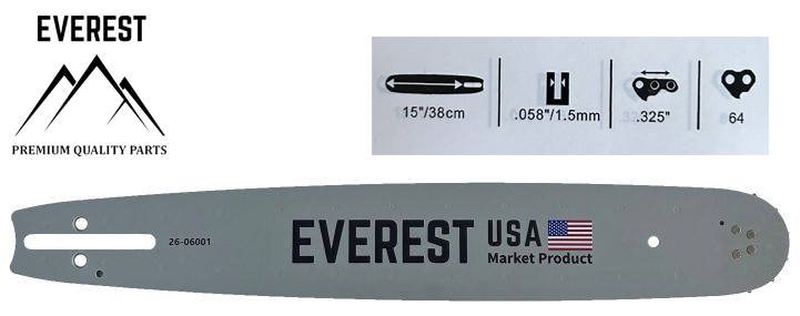 UNIVERZÁLNÍ VODÍCÍ LIŠTA 15".325 1,5mm 64ogn. EVEREST