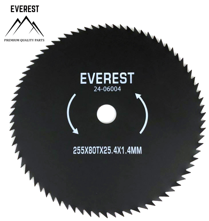 ŘEZACÍ KOTOUČ UNIVERZÁLNÍ  80 ZUBŮ PRŮMĚR OTVORU 25,4mm ŠÍŘKA 255mm TLOUŠŤKA 1,4mm EVEREST