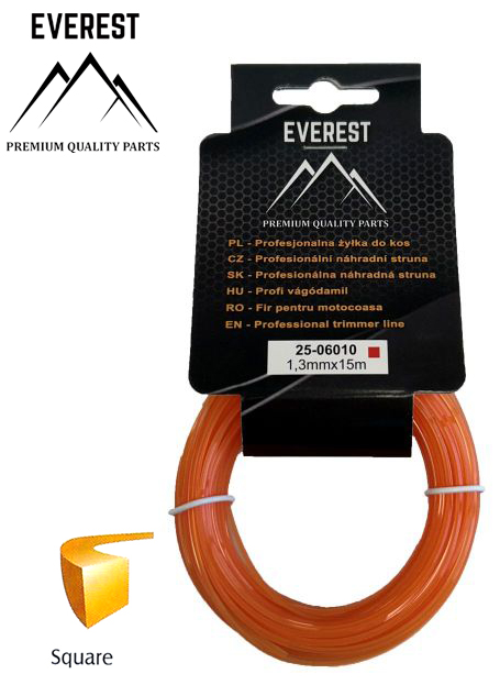 UNIVERZÁLNÍ Náhradní struna - čtvercová 1,3mm 15M EVEREST