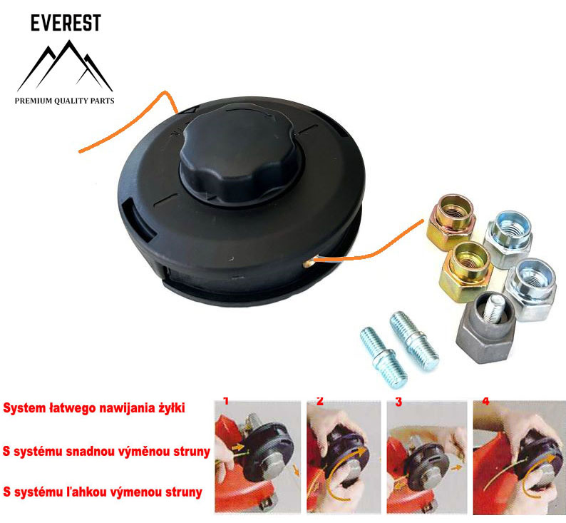 UNIVERZÁLNÍ STRUNOVÁ HLAVA POLOAUTOMATICKÁ 130mm PRO  10x1.25Z EVEREST