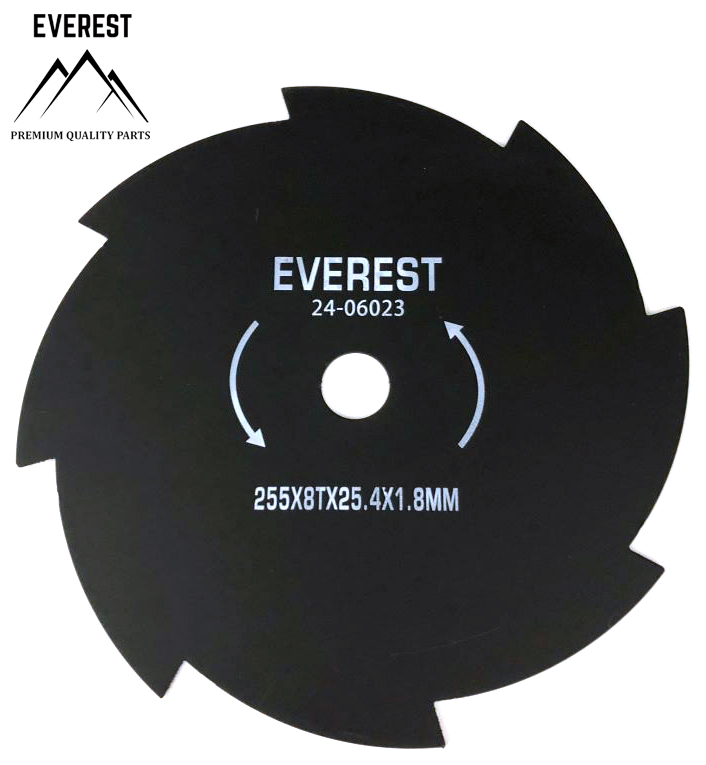 UNIWERSALNE ŘEZACÍ KOTOUČ UNIVERZÁLNÍ 8 ZUBY PRŮMĚR OTVORU 25,4mm ŠÍŘKA 255mm TLOUŠŤKA 1,8mm EVEREST