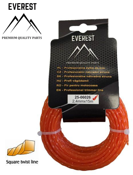 UNIWERSALNE Náhradní struna TWIST 2,4mm 15M EVEREST