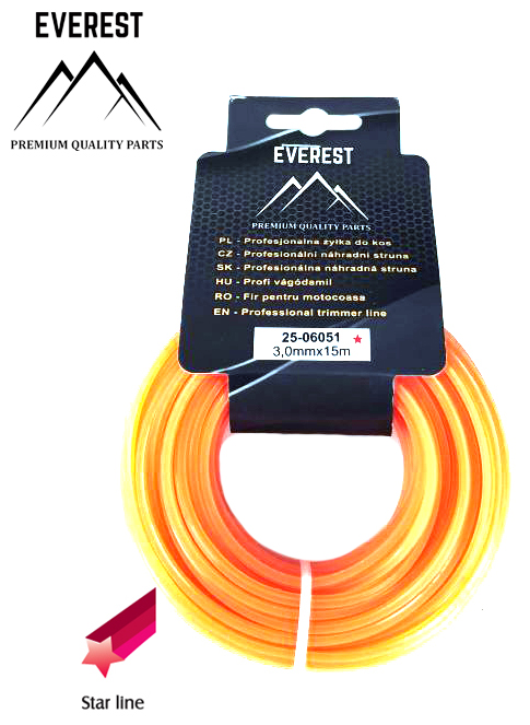 Náhradní struna - hvězda 3,0mm 15M EVEREST