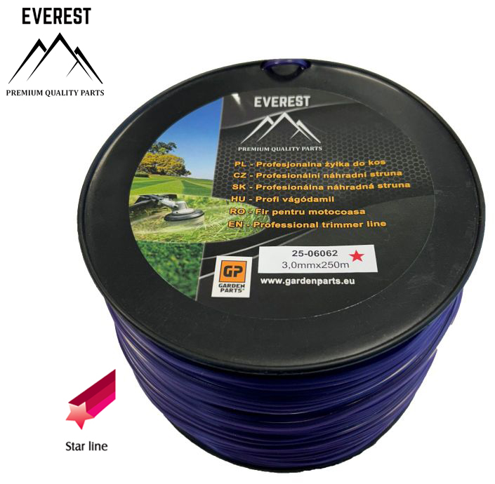 UNIVERZÁLNÍ Náhradní struna - hvězda 3,0mm 250M PROFESSIONAL EVEREST