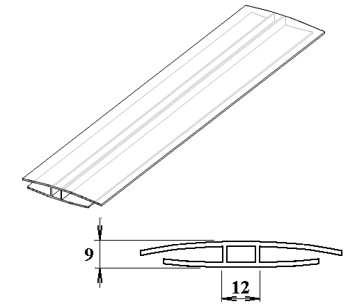 Polykarbonátový H-profil 6 mm 4m PK116-203