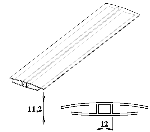 Polykarbonátový H-profil 8 mm 4m PK117-203