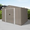 Riwall PRO RMSA 8x10 Brown - zahradní domek kovový 3 x 2,4 m se sedlovou střechou hnědý