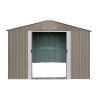 Riwall PRO RMSA 8x10 Brown - zahradní domek kovový 3 x 2,4 m se sedlovou střechou hnědý