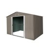 Riwall PRO RMSA 8x10 Brown - zahradní domek kovový 3 x 2,4 m se sedlovou střechou hnědý