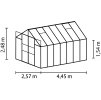 skleník VITAVIA URANUS 11500 PC 6 mm stříbrný LG188  + základna VITAVIA URANUS 11500 šedá LG44
