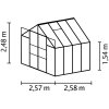 skleník VITAVIA URANUS 6700 PC 4 mm zelený LG582  + základna VITAVIA URANUS 6700 zelená LG554