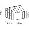 skleník VITAVIA URANUS 8300 PC 6 mm zelený LG585  + základna VITAVIA URANUS 8300 zelená LG555