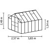skleník VITAVIA URANUS 9900 PC 4 mm zelený LG586  + základna VITAVIA URANUS 9900 zelená LG556