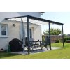 hliníková pergola LANITPLAST WALL 43 antracit + čirý PC LG2123
