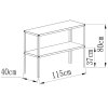 ocelový regál LANITPLAST 115x40 cm dvoupolicový stříbrný GSD2 LG2640