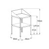 ocelový regál LANITPLAST 60x60x41/81 cm dvoupolicový stříbrný GSE3 LG2712