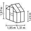 skleník VITAVIA VENUS 2500 PC 6 mm zelený LG4133  + základna VITAVIA VENUS 2500 zelená LG539