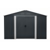 Riwall PRO RMSA 12x10 Anthracite - zahradní domek kovový 3 x 3,7 m se sedlovou střechou antracit