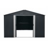 Riwall PRO RMSA 12x10 Anthracite - zahradní domek kovový 3 x 3,7 m se sedlovou střechou antracit