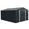 Riwall PRO RMSA 12x10 Anthracite - zahradní domek kovový 3 x 3,7 m se sedlovou střechou antracit