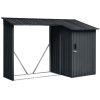 Riwall PRO RMWS 3x9 Anthracite - přístřešek na dřevo s kůlnou 2,7 x 1,6 m s pultovou střechou antracit