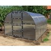 skleník LANITPLAST KYKLOP2 3x8 m PC 6 mm černý LG4383  + skleníkové těsnění LANITPLAST 12 m LG3098 + akrylátová barva na kov 0,7 kg černá LG4351