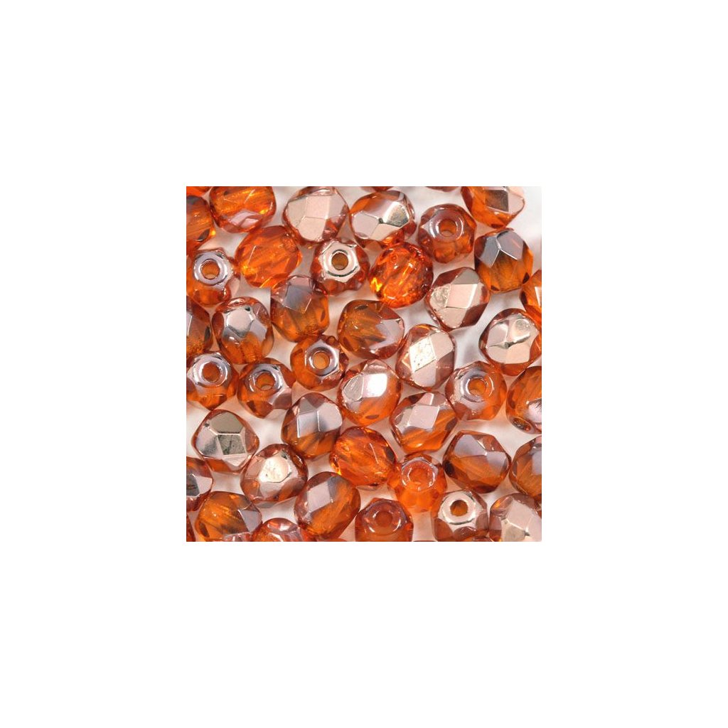 Korálky broušené 4mm oranžová COP