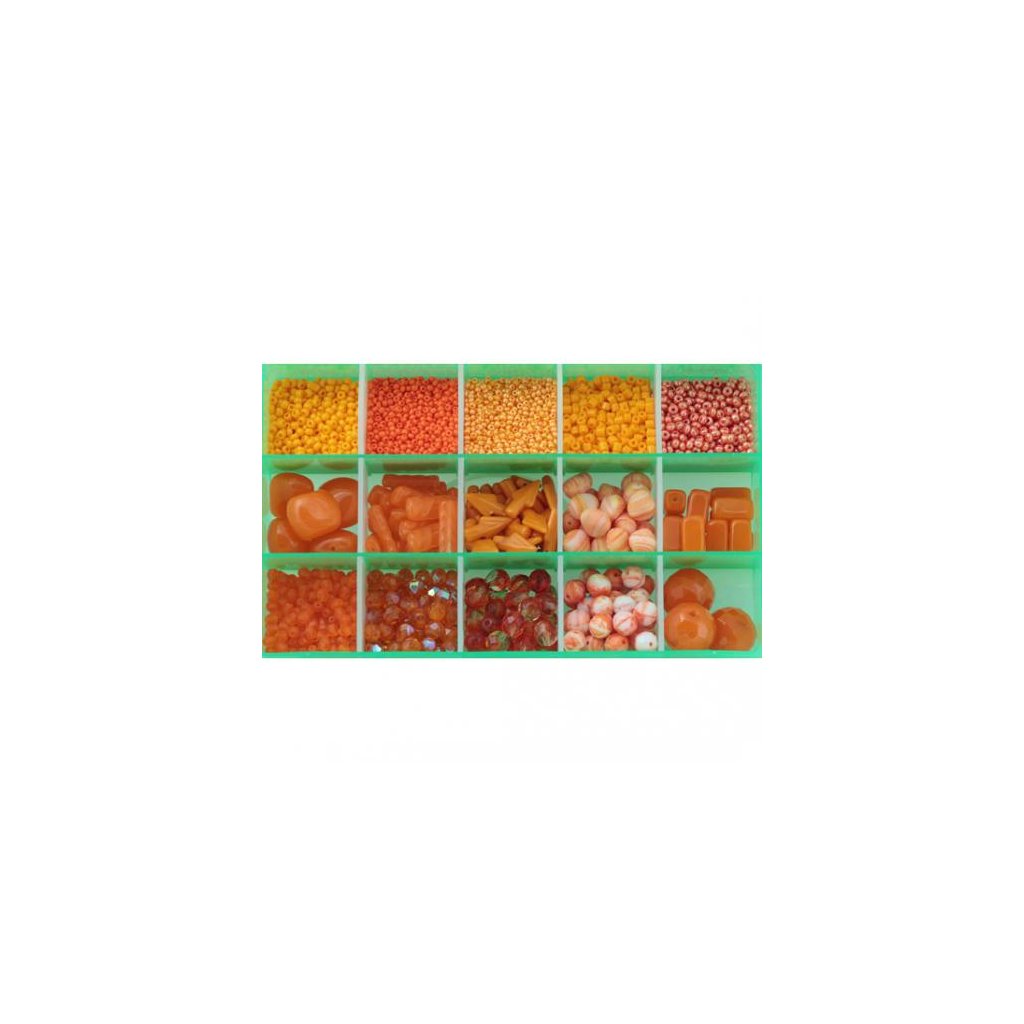 Korálkový barevný mix ORANŽOVÁ