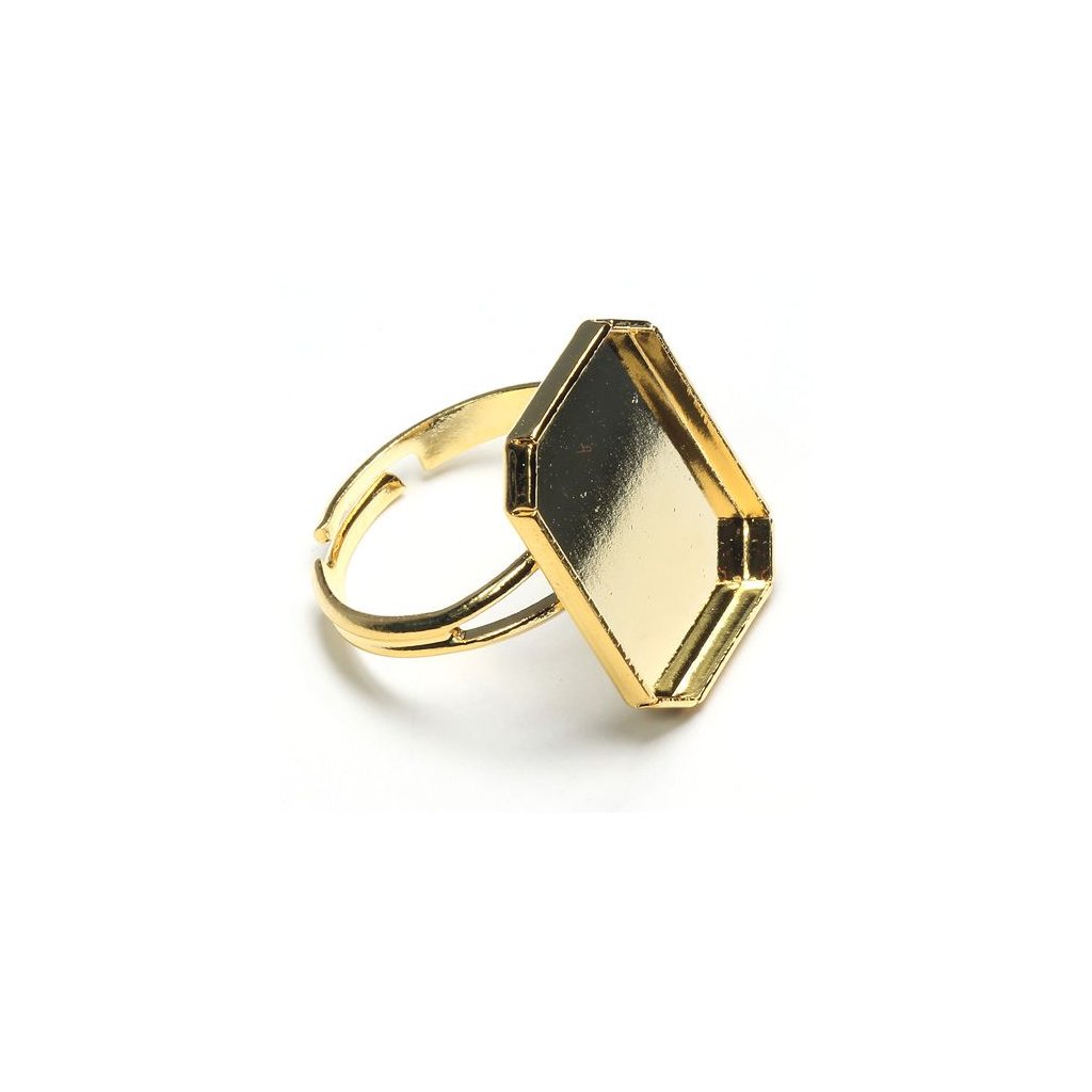 Prsten Oktagon 18/14mm gold plating 24kt
