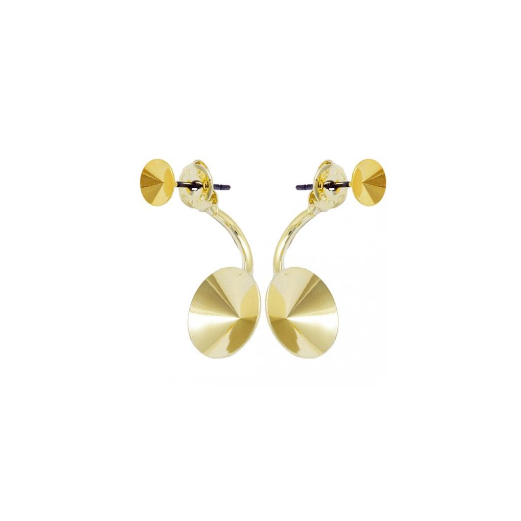Náušnice DOUBLE Rivoli 6mm/Rivoli 12mm gold plating 24kt