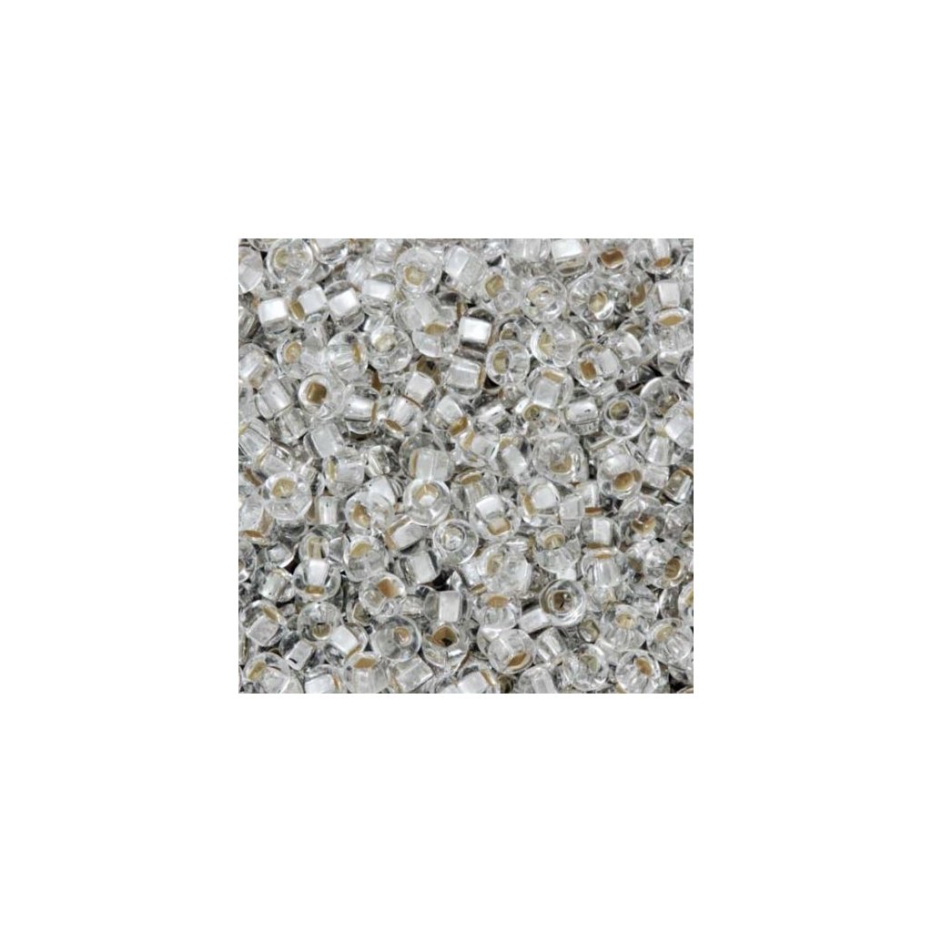 PRECIOSA®Rokajl 8/0 crystal průtah stříbro (78102)