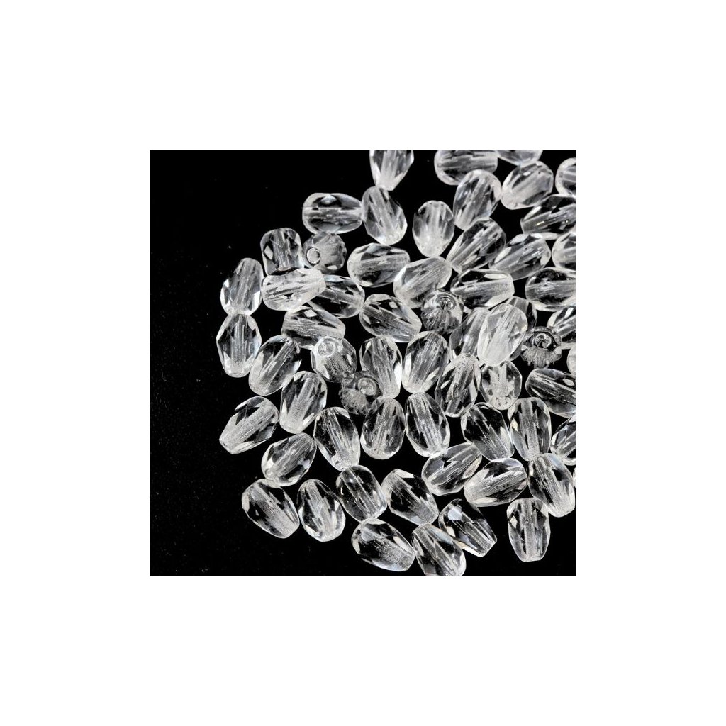 Broušená hruška 7/5mm crystal 00030
