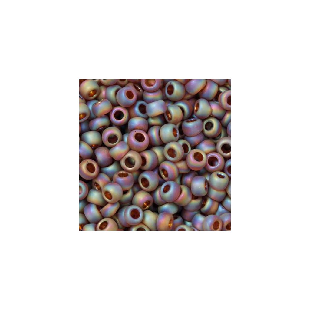 TOHO Round 8/0 Rainbow Frosted Smoky Topaz