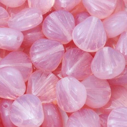 Korálek mačkaný MUŠLE 9mm růžová opál