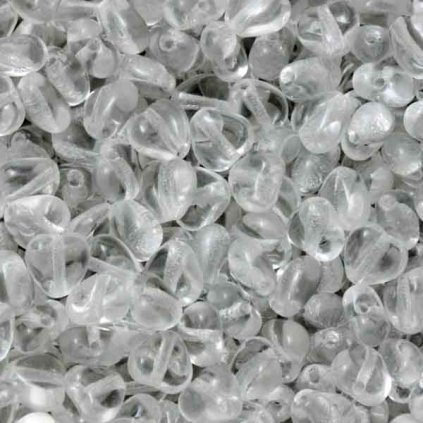 Korálek mačkaný SRDÍČKO 6mm crystal