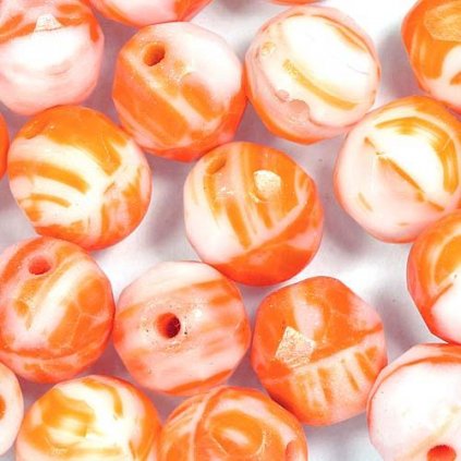 Korálky broušené 8mm oranžová (20ks)