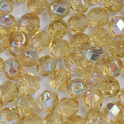 Korálky broušené 4mm topaz AB (50ks)