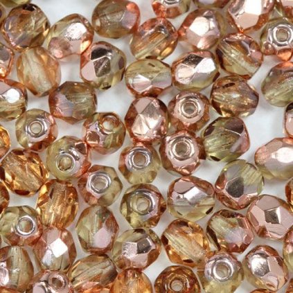 Korálky broušené 4mm topaz COP (50ks)