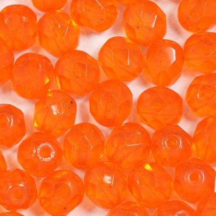 Korálky broušené 6mm oranžová
