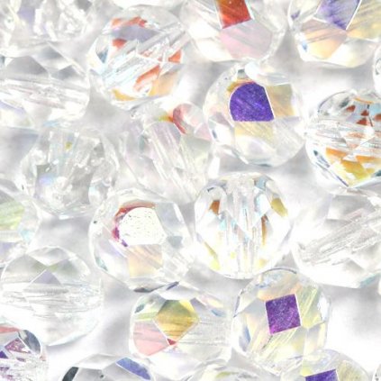 Korálky broušené 7mm crystal AB (40ks)