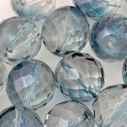 Korálek broušený 14mm crystal modrý listr (6ks)