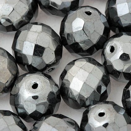 Korálky broušené 14mm hematit (6ks)