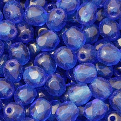 Korálky broušené 4mm tmavě modrá (50ks)